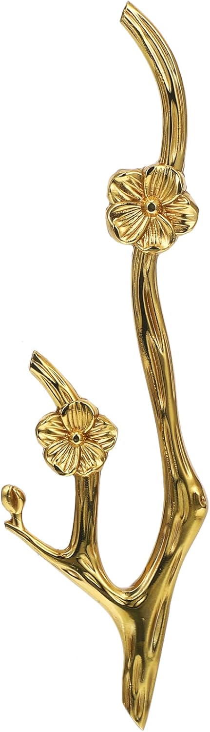 Uonlytech Brass Flower Branch Cabinet Handle - 5.91 Inch Decorative Drawer Pull for Kitchen & Bathroom