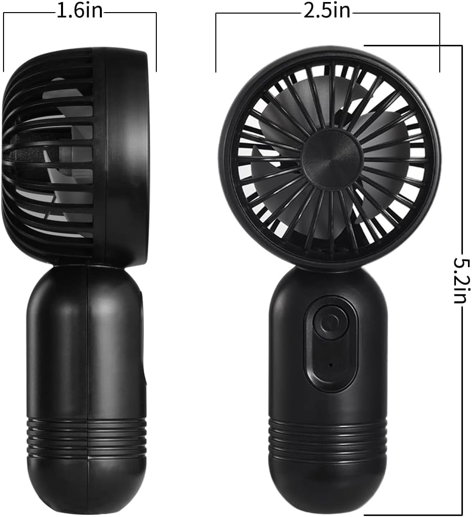 Skiennix Mini Portable Fan - Lightweight Handheld Design with 3 Speeds | USB Rechargeable for Travel & Outdoor Use