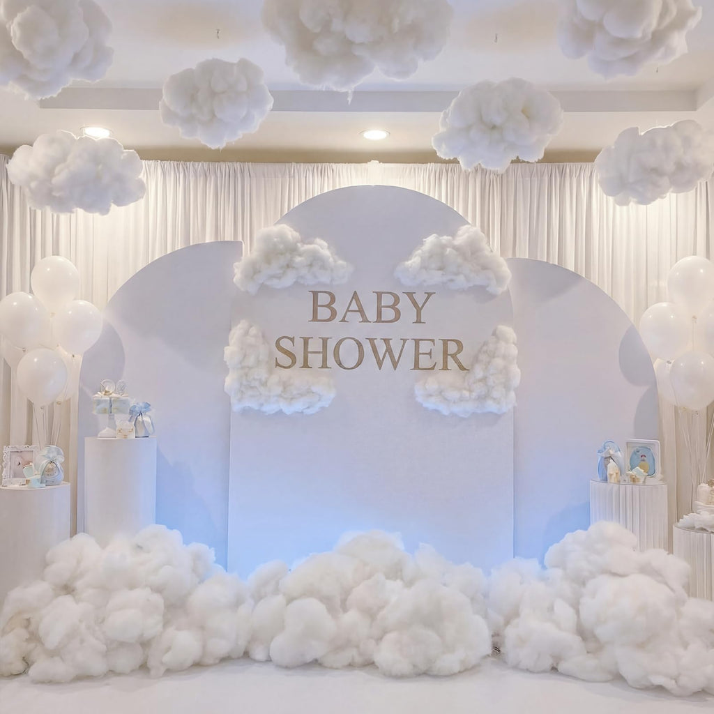 Shappy 70.55 Ounce/ 2000 g Christmas Fake Clouds Snow Decoration Artificial White Cloud Fiber Faux Fluffy Snow Indoor Soft Artificial Fake White Cotton Winter Craft Decor Xmas Tree Village Displays