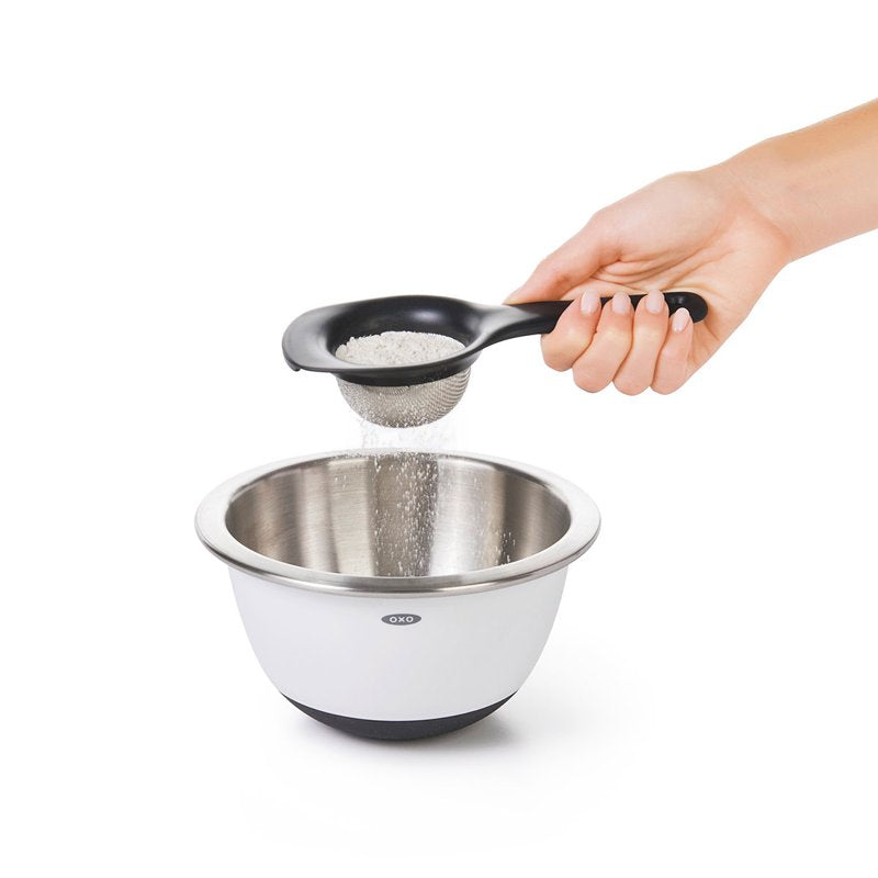 Fine Mesh Strainer - 3-Inch Stainless Steel Sieve with Non-Slip Handle