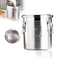 CNCEST Stainless Steel Airtight Canister for Kitchen, Rice Cereal Grain Canisters Container for Household Kitchen Food Bean Flour Oil Sugar Milk Cookie Storager Bucket w/Handles Lid (12L)