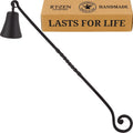 RTZEN Antique Bell Candle Snuffer - Handcrafted Wrought Iron Extinguisher with Long Handle | Unique Black Matte Decor Gift