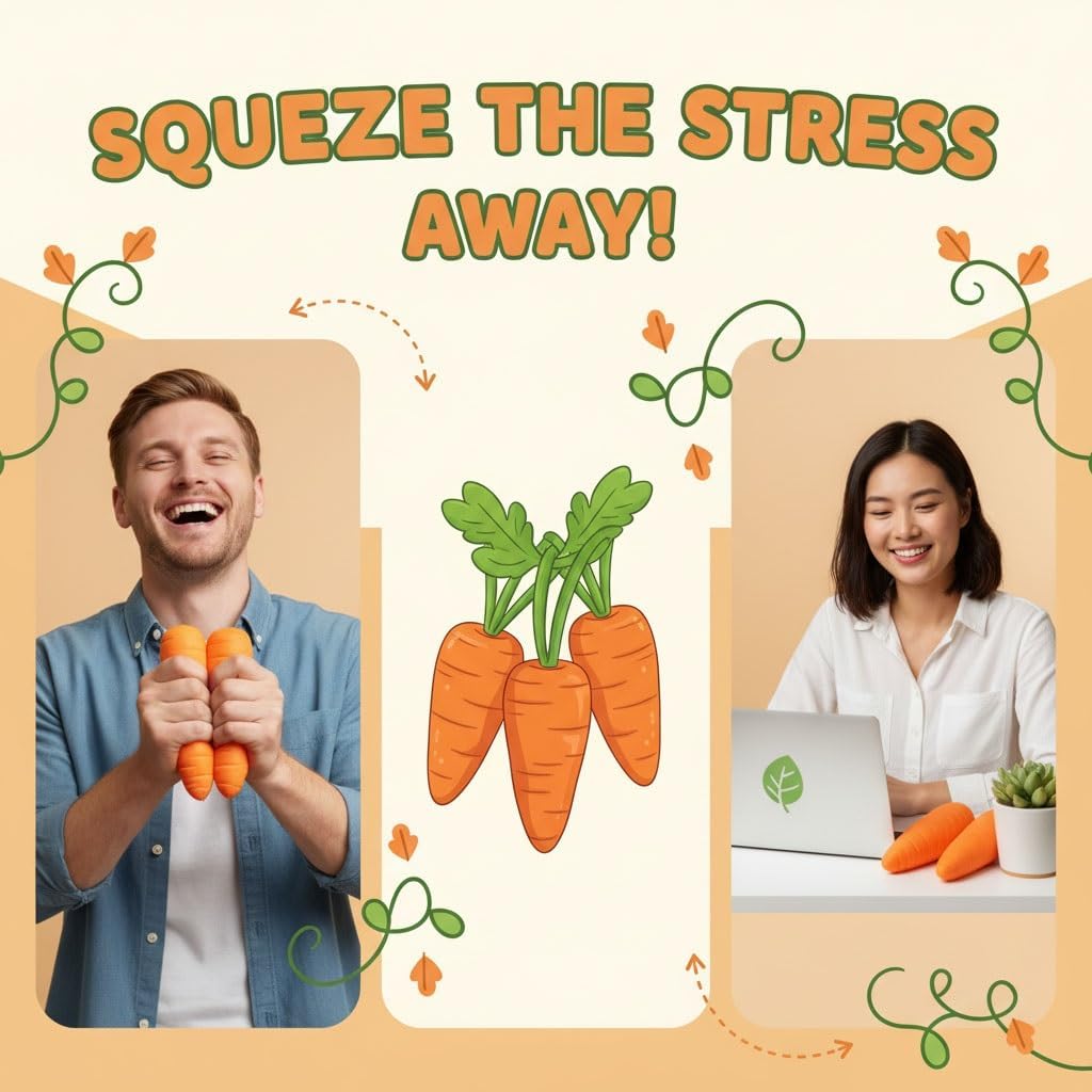 Skiennix Carrot Squishy Toy - Realistic Giant Stress Relief Fidget Ball for Relaxation | Perfect for Easter Gifts