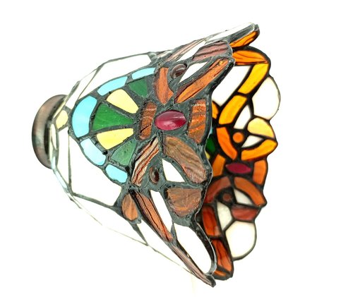 Tiffany Style Lamp Shade Only, Chandelier and Wall Lamp Replacement Shade, NAD06001, Baroque Style, Stained Glass Chimney, Dual Use, Multi-colored by NADUOXRK