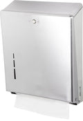 San Jamar Paper Towel Dispenser Holds Multifold/C-Fold Towels with Standard Key Lock for Bathroom, Kitchens, and Restaurants, Metal, 14.75 x 11.375 x 4 Inches, Silver