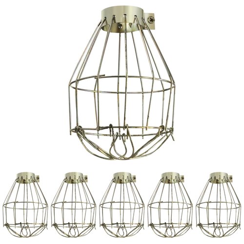 OSALADI Vintage Light Cage 6 Pack Metal Lamp Bulb Guards Hanging Pendant Shades for Home Bar Industrial Lighting Accessories 5.51X3.93X3.93 Inches