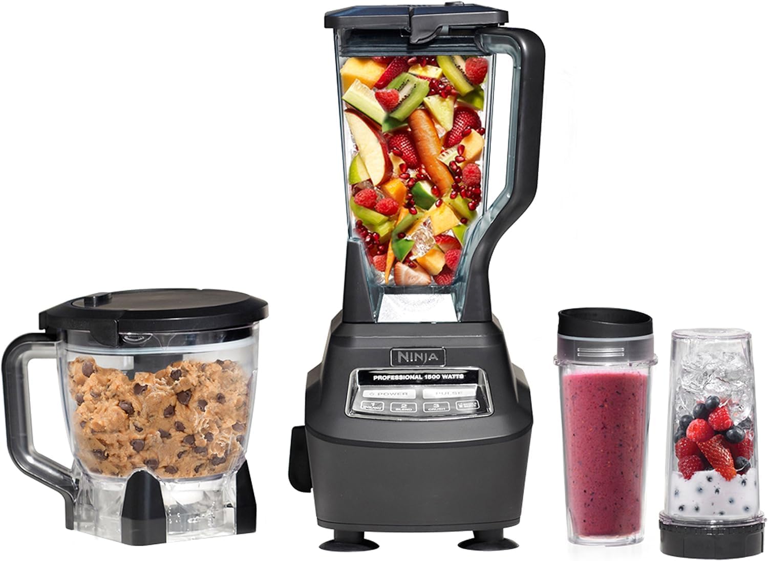 Ninja Mega Kitchen System - Powerful Blender & Food Processor with Nutri Ninja Cups - Renewed