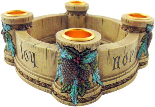 Joy Advent Wreath Candle Holder - Elegant Design for Holiday Decor | Single Unit (NC726)