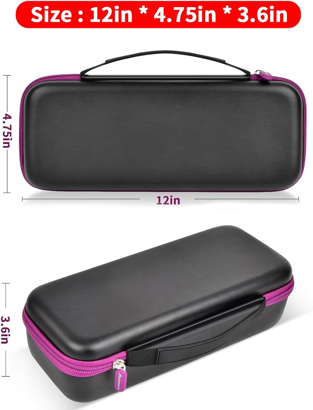 Steamer Case by Jack & Rose - Portable Handheld Iron Storage Bag with Mesh Pocket - Black