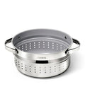 Caraway Steamer - Stainless Steel Steamer with Handles - Non Stick, Non Toxic Coating - Steam Veggies, Seafood, and More - Compatible With Our Dutch Oven or Sauce Pan - Large