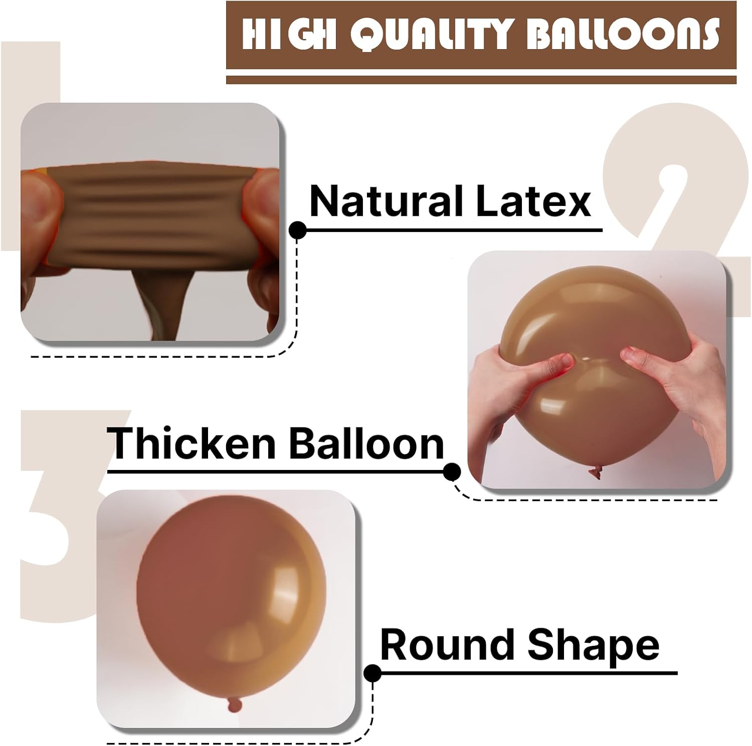 PartyWoo Brown Balloons - 120pcs Boho Neutral Fall Arch Kit | 18", 12", 10", 5" Sizes for Birthday & Baby Shower