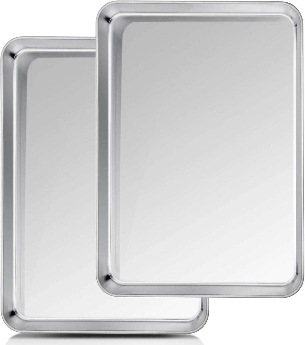 TeamFar Baking Sheet Set - Heavy Duty Stainless Steel Cookie Sheets | Non-Toxic, Dishwasher Safe, 20" x 14" - 2 Pieces