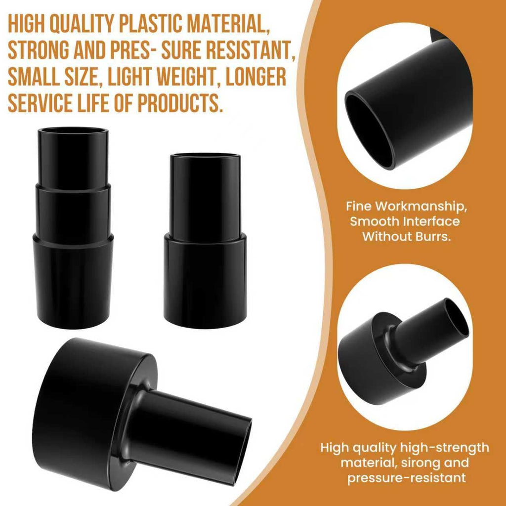 ZDRU 3Pcs Universal Vacuum Hose Adapter Kit - Multi-Size Adapters (2-1/2" to 1-1/4", 1-1/4" to 1-3/8" to 1-1/2", 1-3/8" to 1-1/4") Reducer Attachments for Wet Dry Vacuum Cleaner