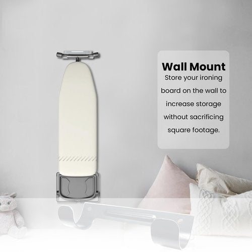 LIFTATAPA Ironing Board Hanger Wall Mount Ironing Board Holder Organizer Wall Rack for Laundry Rooms Space-Saving Storage Rack Hanging Shelf Hanger with Screws (White)