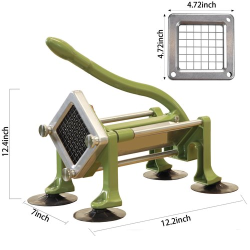MYTASUY Commercial French Fry Cutter Stainless Steel.Potato Cutter for French Fries with 3/8Inch Blade, Commercial French Fry Cutter Manual Potatoes Cutting Machine with Suction Feet.