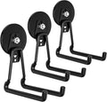 Skiennix Heavy Duty Magnetic Utility Hooks - Anti-Slip Coating for Garage & Garden Tools (Black)