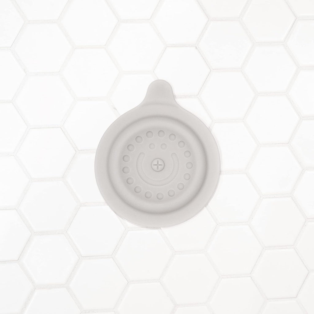Ubbi Bathtub Drain Cover - Silicone Suction Stopper for Baby Bath Time | Gray Color