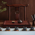 JIKUGO Bamboo Tea Tray Chinese Kungfu Tea 19.5x13.3x2.55in Serving Tray Vintage Tea Set Office Tea Tray Gongfu Water Storage Bamboo Tea Table Large