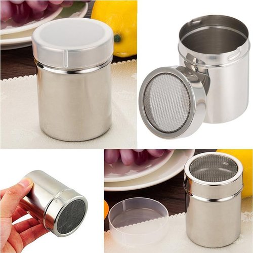 Stainless Steel Shaker Sifter Dispenser Duster Container for Flour, Sugar, Baking Soda, 1 Pack