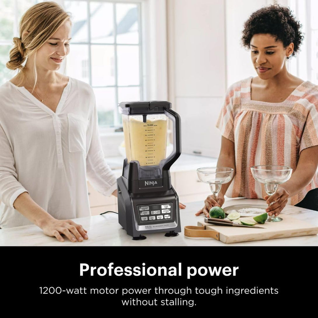 Ninja BL642 Nutri Ninja Blender - 1200W Auto-iQ, 72 oz. Pitcher & 3 To-Go Cups for Smoothies - Black