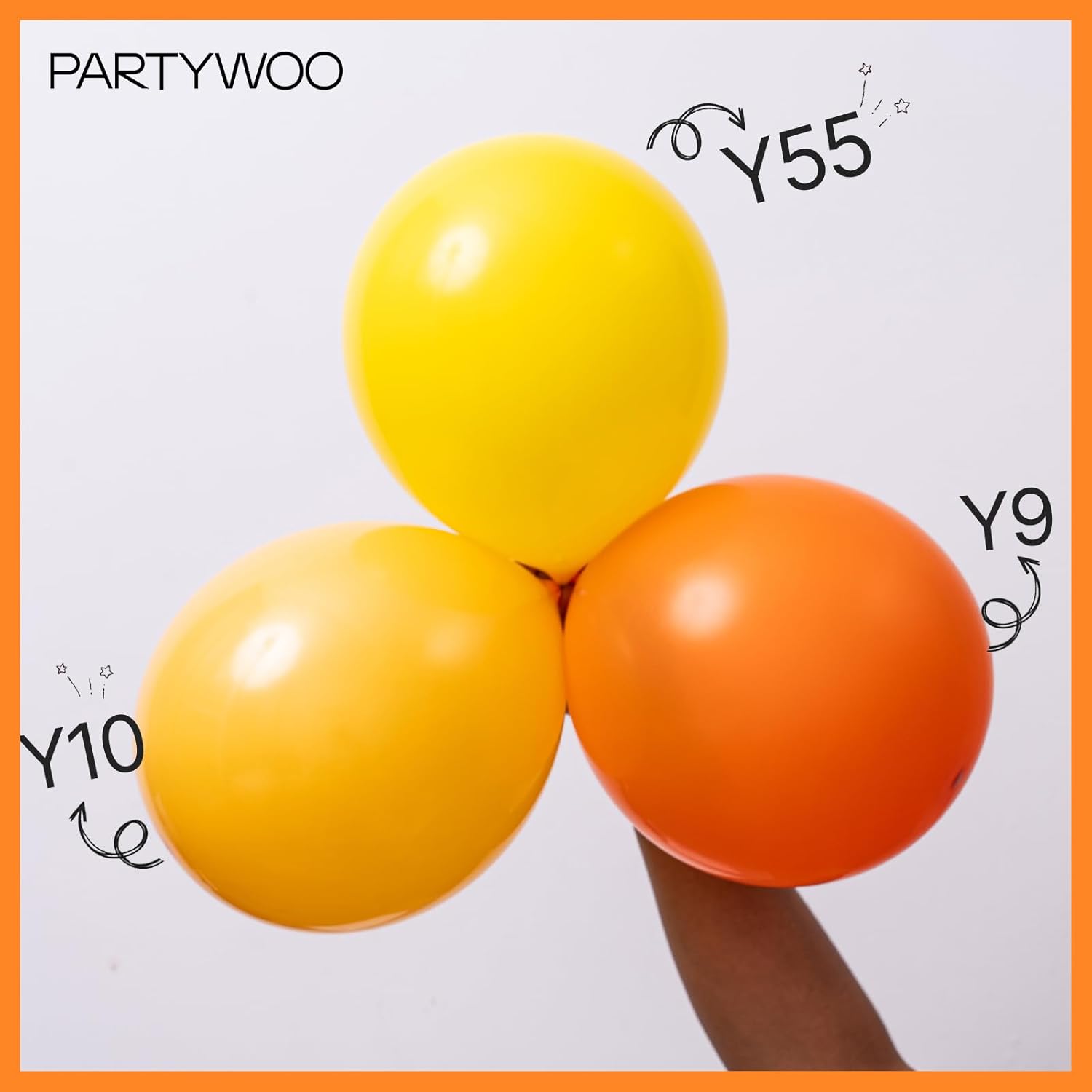PartyWoo Orange Balloons - 120pcs Matte Fall Balloon Arch Kit | 18", 12", 10", 5" Sizes for Thanksgiving & Baby Showers