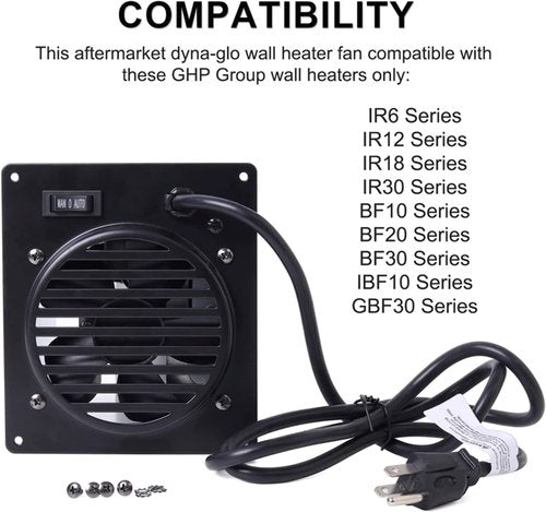 DynaGlo Replacement Wall Heater Fan WHF100 for DynaGlo, Mr. Heater