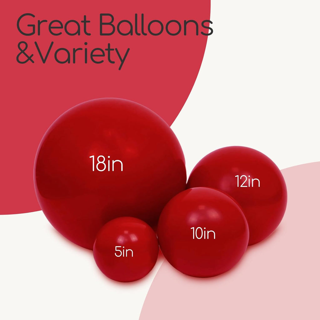 Skiennix Dark Red Balloon Arch Kit - 122 Pcs in Various Sizes for Weddings, Bridal Showers & Birthdays