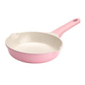 Paris Hilton Ceramic Cast Aluminum Nonstick Fry Pan, Fast & Even Heating with Easy Pour Spouts & Comfort-Grip Handle, 8-Inch, Pink