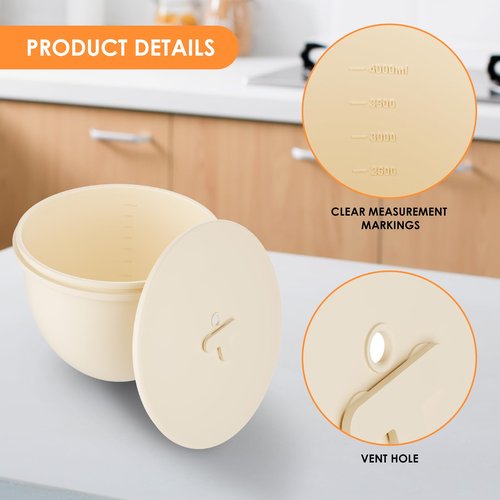 Silicone Bowl Insert Liners for KitchenAid 5 Qt Mixer, Included 1 Flex Edge Beater and 3 Liners with 3 Lids