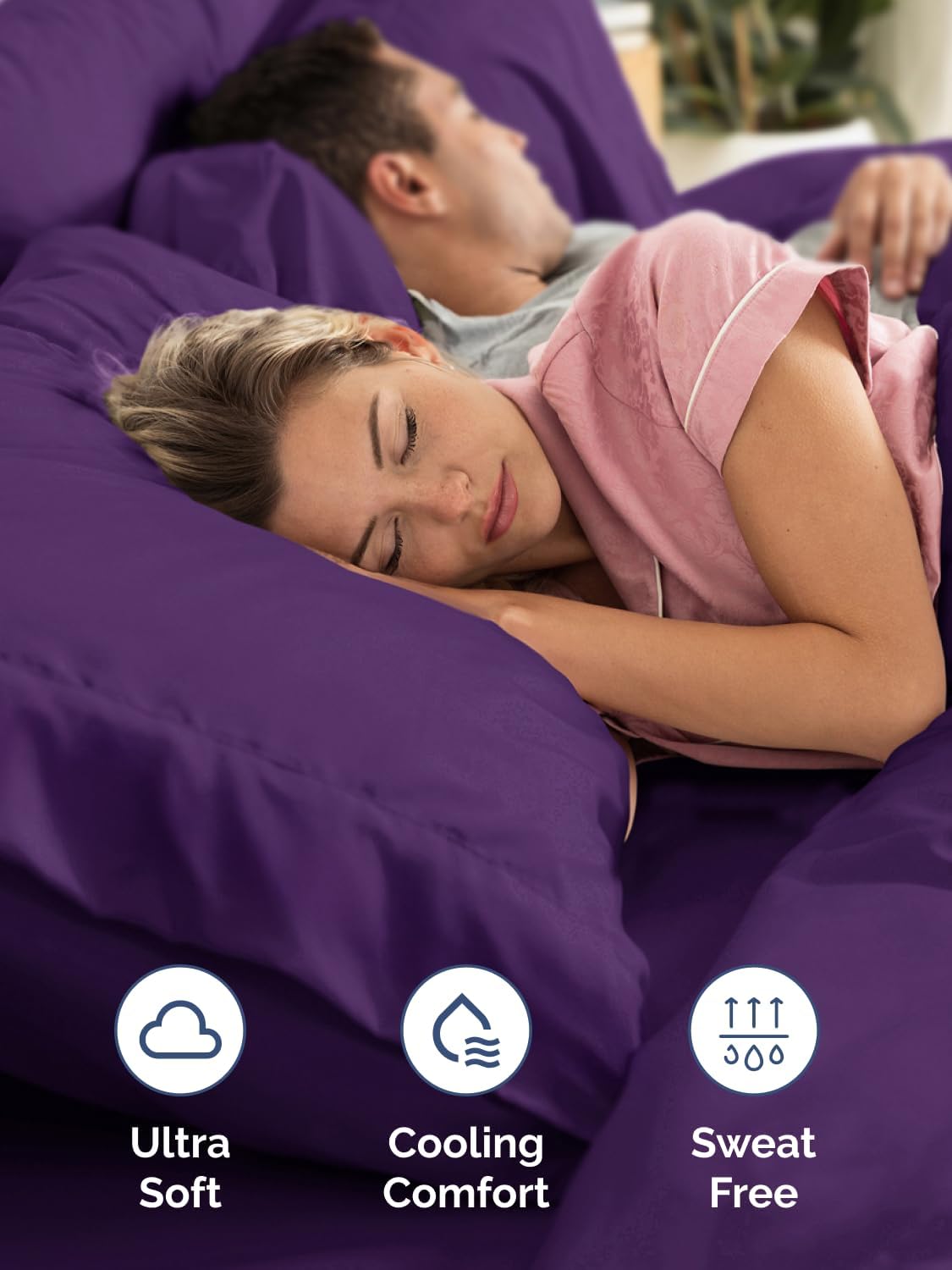 Skiennix Extra Deep Twin XL Sheet Set | 4-Piece Breathable Cooling Bedding - Soft, Wrinkle-Free, Purple
