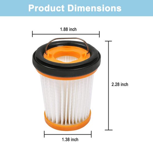 10 Pack WV201BK Vacuum Filters Replacement for Shark Wandvac ION W1 S87 Cordless Handheld Vacuum WV200, WV201, WV205, WV220 Handheld Vacuum, 10 Pack Vacuum Filters, Compare to Part # XHFWV200