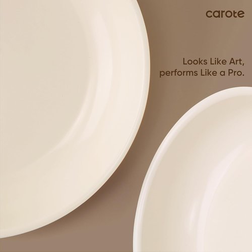 CAROTE 18-Piece Ceramic Cookware Set - Induction Nonstick Pots & Pans, Dishwasher Safe, Brown
