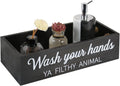 Skiennix Bathroom Decor Box - Rustic Toilet Paper Basket with Farmhouse Signs | Black Color
