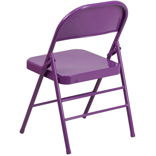Flash Furniture Metal Folding Chairs, Impulsive Purple (Pack of 2)