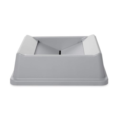 Rubbermaid Commercial Products Untouchable Container Trash Can/Wastebasket Lid, Gray, Square Swing Top, Compatible with 35/50 Gallon Untouchable Square Containers