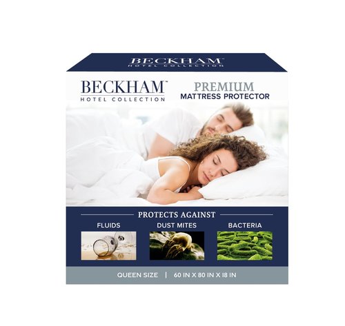 Beckham Hotel Collection Mattress Protector — Hotel-Grade Cotton Blend, Silent Waterproof Protection, Low-Profile Design That Preserves Mattress Feel, Queen