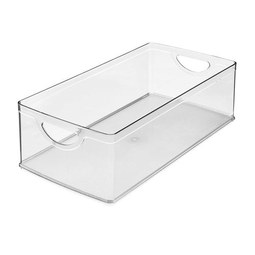 iDesign Stackable Clear Plastic Extra Long Storage Bin, Organizer for Kitchen Cabinet or Pantry
