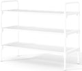 Kitsure Shoe Rack - Sturdy Space-Saving Organizer for Closet & Entryway | 27.6" x 11.8" x 22.6", White