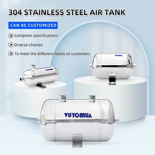 VUYOMUA 0.8Gallon 304 Stainless Steel High Pressure Mini Small Portable Air Tank Air Reservoir Water Storage Tank (3L-SG)
