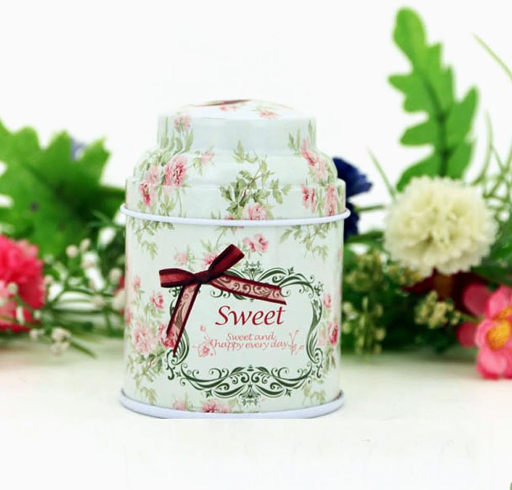 TooGet Elegant Metal Tinplate Tins - Shabby Chic Mini Boxes for DIY Candles & Storage | 6-Pack