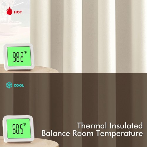 MIULEE Birch Blackout Curtains - Thermal Insulated Room Darkening Drapes | 84 Inches Long, 2 Panels
