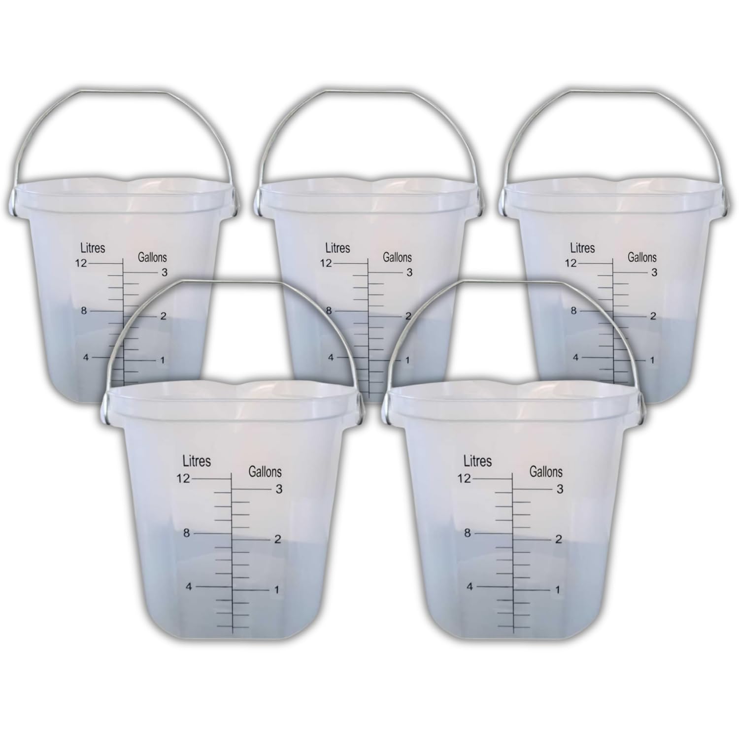 ACCUPOUR 3 Gallon Measuring Bucket with Handle - Multipurpose, Heat Resistant & Chemical Resistant, Measurements in Liters (L) and Gallons (gal) - Large Measuring Container (1 Pack)