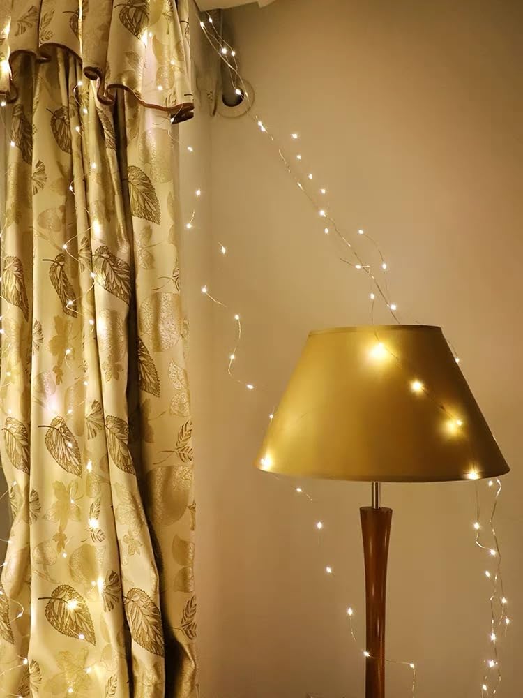 Skiennix 300 LED Curtain Lights - 3M x 3M Fairy String Lights for Weddings & Festivals | USB Plug, 8 Modes, Warm White