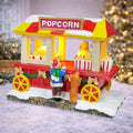 Moments In Time Popcorn Wagon | LED Lighted Christmas Village Vendor Cart - Handcrafted Holiday Decoration