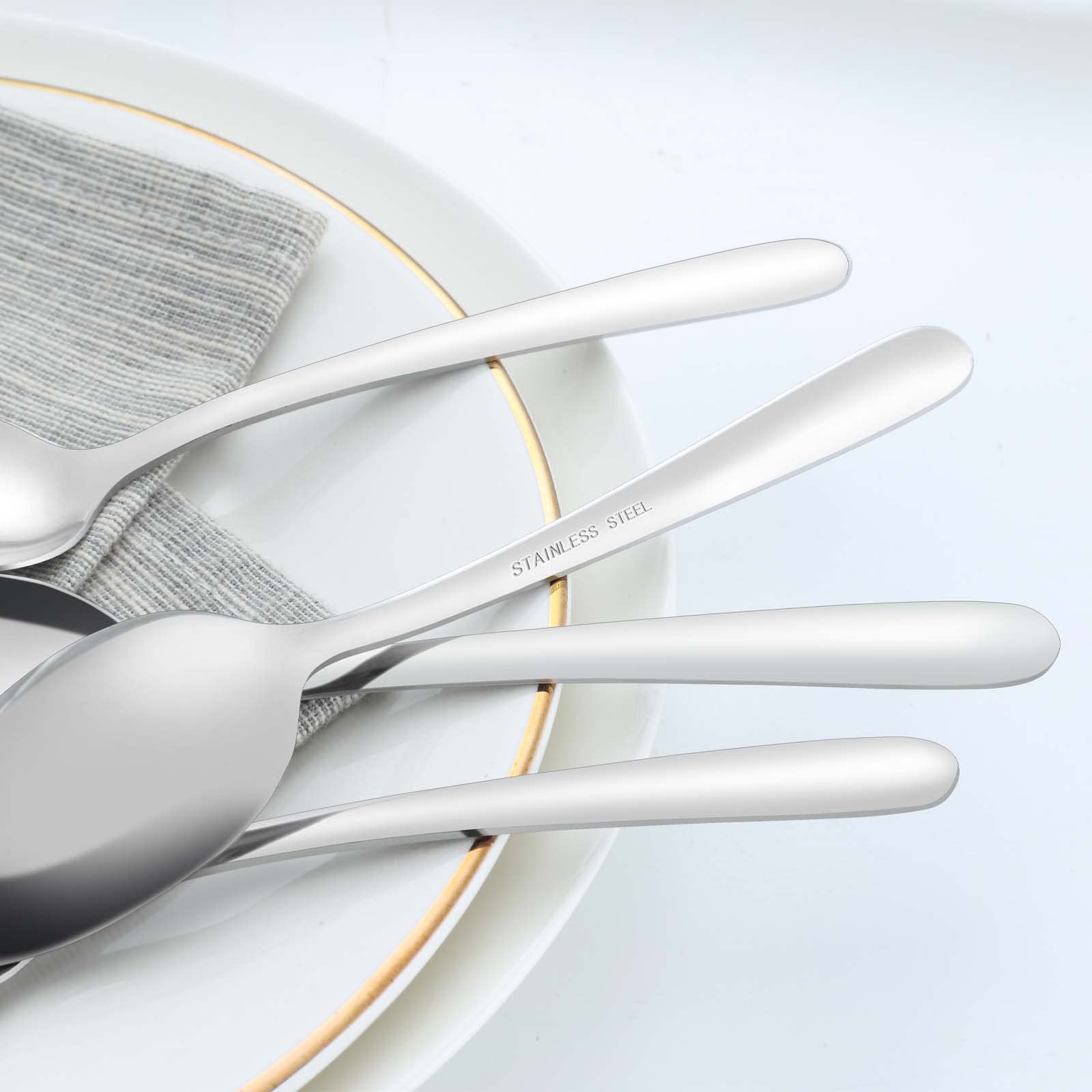 Gymdin 36 Pieces Teaspoons Set, 6.2 Inches Stainless Steel Teaspoons Silverware, Small Spoons, Mirror Polished & Dishwasher Safe, Tea Spoons Suitable for Home, Kitchen and Restaurant