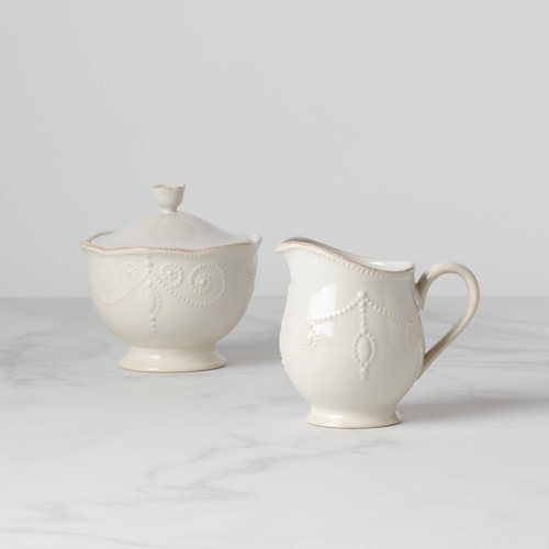 Lenox French Perle Sugar and Creamer, White -, 2.60 LB