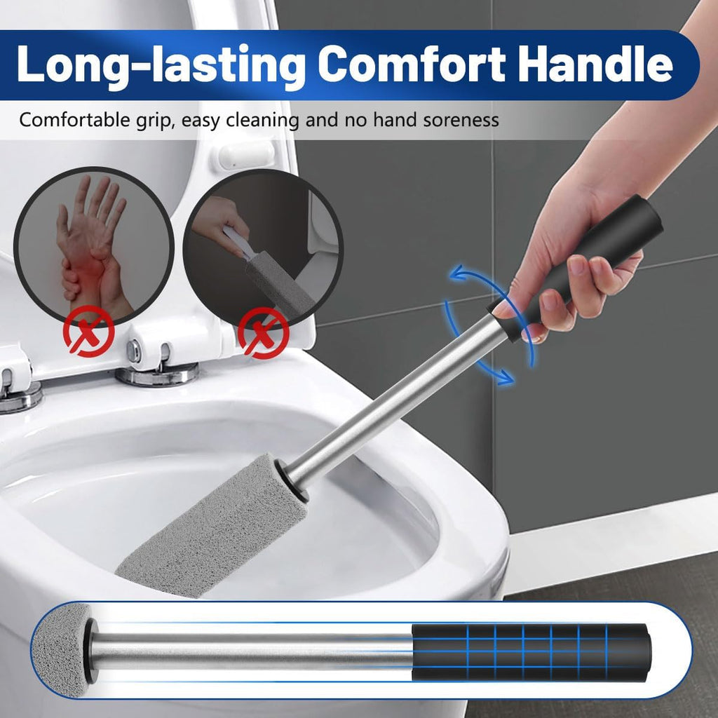 Skiennix Pumice Stone Set - Extra Long Handle Toilet Cleaner Brush | 2 Pack for Effective Cleaning