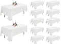 Dugpit 12Pack White Table Cloth Rectangle tablecloths 60x102Inch,Polyester Table Cloths for 6 Foot Rectangle Tables,Wrinkle Resistant Washable Fabric for Christmas Wedding,Banquet,Party