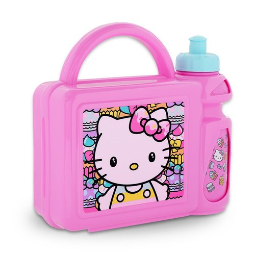 Hello Kitty Lunch Box Set - Bundle with Bento Style Lunch Box, Water Bottle, Stickers, Tattoos, More | Hello Kitty School Supplies Containers for Kids