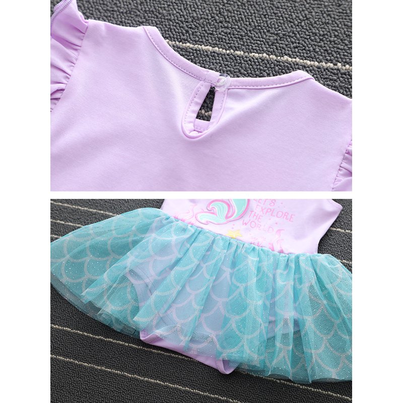 F/Mermaid Princess Baby Romper & Headband Set - 3-6 Months Halloween Birthday